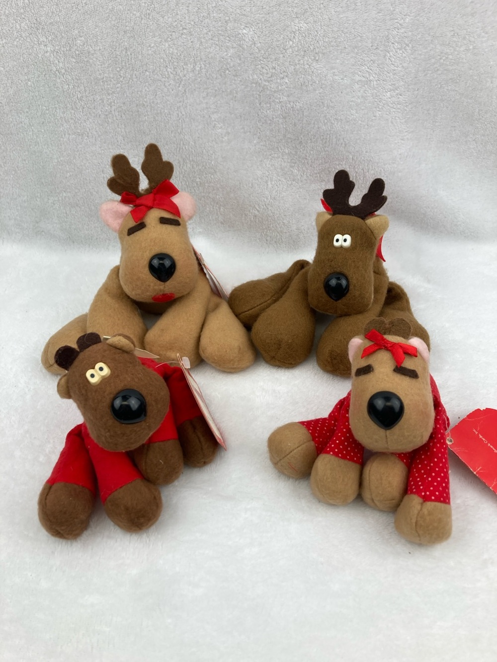 VTG 1986 & 1987 Rodney Reindeer & Friends Plush Toy Set of 4 Burger King 5”, 6”